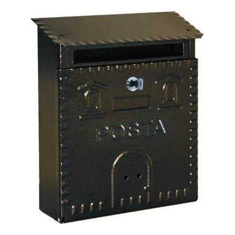 Dobo, Cassetta Postale in Ferro Antracite, 23x9x29H, per Casa e Appartamento, Preforata (1/2)