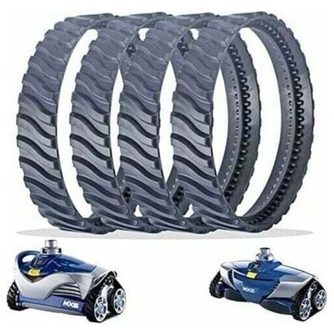 4 Chenilles de Remplacement Noir Nettoyeur Piscine Pneu Piste Roue R0526100 Compatible avec Zodiac Baracuda MX6/MX8 Nettoyage de Piscine Creusée (1/4)