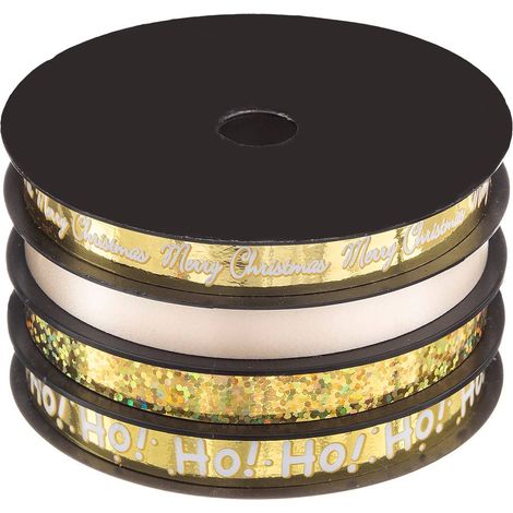 Lot von 4 Rollen Bolducs 10mm l.5 m rot gold silber - Golden