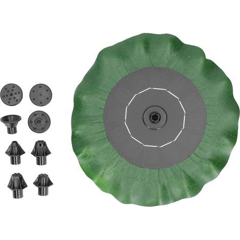 Solarspringbrunnen 1,4 W Teichpumpe mit 4 verschiedenen Düsen Integrierter Akku Gartenteichbrunnen Gartendekoration