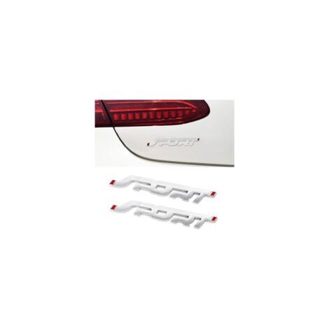 2 Stück 3D-Metall-Autoaufkleber, Sportemblem, digitale Buchstaben-Emblem, Kofferraum-Logo-Aufkleber, universell für Autos (Silber) - Crezuo