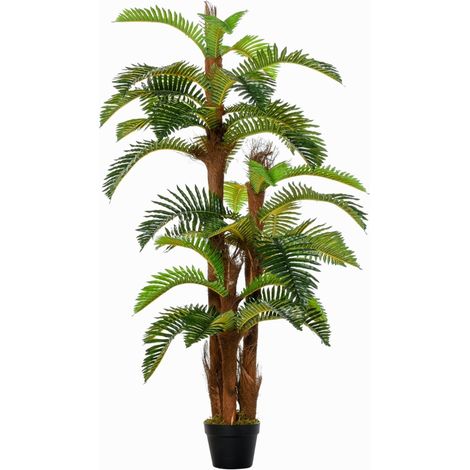 Artificial Plant Tropical Palm in Pot, Fake Plants for Home Indoor Outdoor Decor, 150cm, Green (1/5)