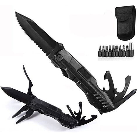 Multi Purpose Knife Multi Tool Stainless Steel Plier Tools Outdoor Pocket Knife for Camping, Survival, Hiking (1/4)