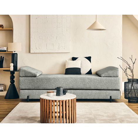 Brescia - banquette 3 places convertible en tissu velours relief (1/5)