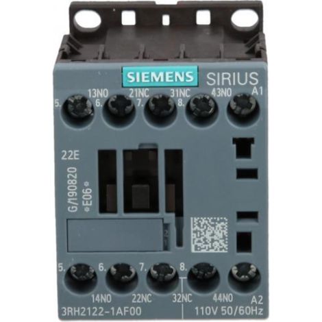 Contactor auxiliar 2NO 2R bobina 110V CA 50-60Hz Terminal de tornillo S00 Sirius 3RH2122-1AF00