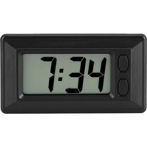 Orologio digitale 77 x 42, orologio in miniatura illuminato, orologio elettronico ultrasottile con cuscinetto adesivo, display LCD con data, ora e calendario, ideale per cruscotto auto e ufficio. (1/5)