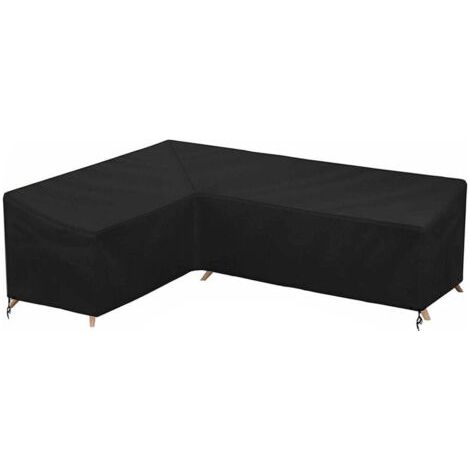 Housse de canapé d'angle en tissu Oxford 210D – Imperméable et résistant aux UV – Dimensions 222x286x78cm – Sac de rangement inclus