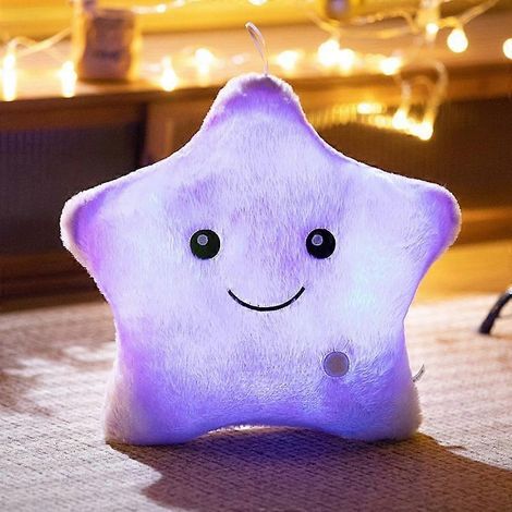 Coussin en peluche étoile lumineuse, 1 peluche mignonne en forme d'étoile, peluche douce pour la maison et le bureau, cadeau parfait pour un anniversaire ou les fêtes. (1/4)