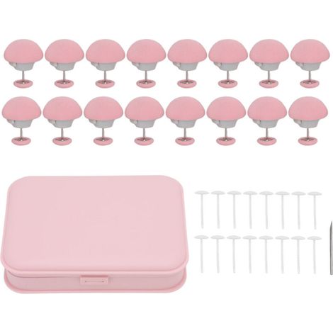 16 clip di fissaggio per piumone a forma di fungo in plastica per cuscini e trapunte, colore rosa -Crezuo