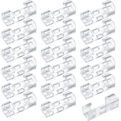 120 Pièces Clips de Câbles Adhésifs, Supports Organisateur de Câbles Ronds, Organisateur de Câbles (Transparent) (1/5)