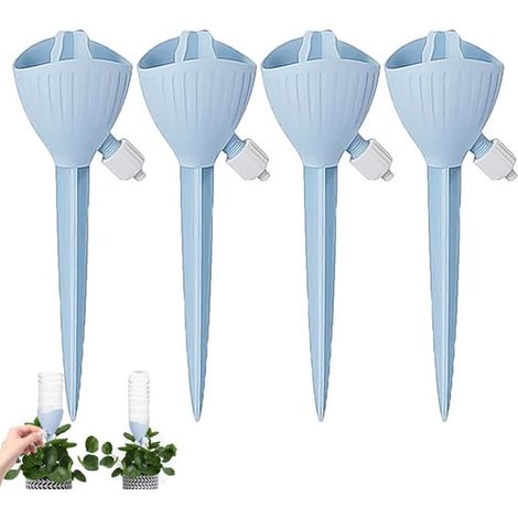 Lot de 4 globes d'arrosage pour plantes - Système d'irrigation goutte à goutte - Inserts pour pots à arrosage automatique - Arroseurs - Dispositifs d'irrigation goutte à goutte - Bleu - Convient aux p (1/5)