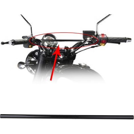 Manubrio dritto per manubrio piatto retrò da moto da 22 mm nero (1/5)