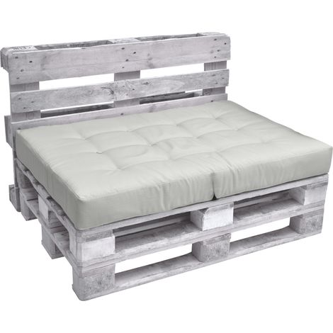 Beautissu – Coussin palette 120x80cm – Housse quadrillée 160g/m² – Épaisseur 15cm – Confort optimal pour palettes Euro