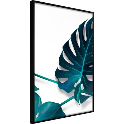 Affiche Murale Encadrée "Turquoise Monstera I" 21 x 30 cm Noir