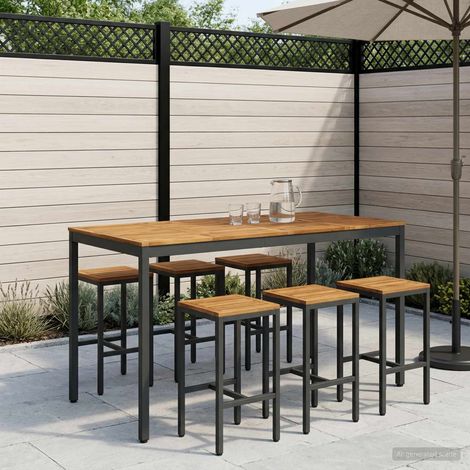 vidaXL Table de Bar de Jardin NAARDEN Naturel et noir (1/5)