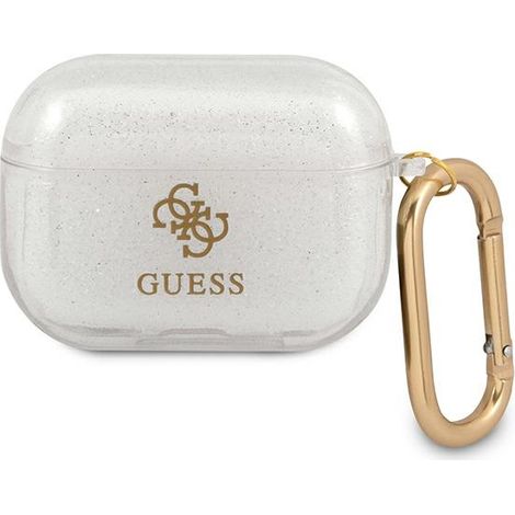 Funda Guess GUAPUCG4GT para AirPods Pro, Colección Transparente con Purpurina (1/3)