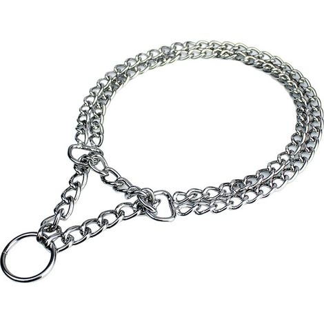 Trixie Collar de adiestramiento para perros, acero cromado 50 cm 2,5 mm, sistema doble fila resistente a mordeduras – Ideal para el control de perros grandes (1/2)
