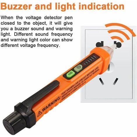 Non-contact voltage tester pen flashlight, AC voltage detector pen, 121000V compact electric pocket battery multimeter voltage tester (1/5)
