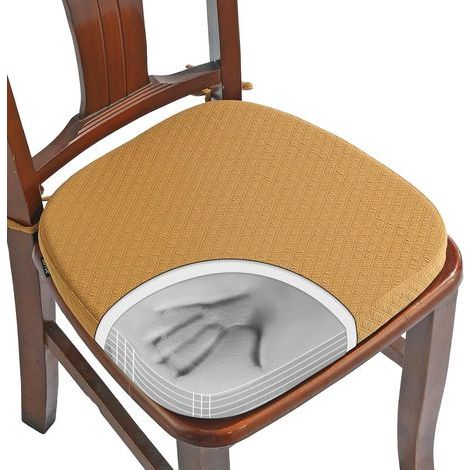 1 Coussin de chaise, Mousse à mémoire de forme, Jacquard losange, Tissu antidérapant, Salle à manger cuisine (1/5)