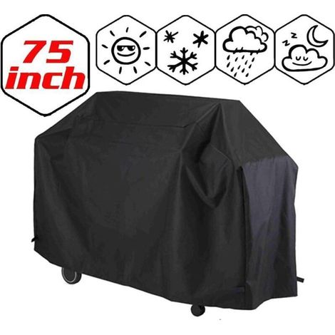 Housse Barbecue, Bache Barbecue, Couverture Imperméable de Barbecue, Couvercle de Gril, Bâche de Protection BBQ Anti-UV/Anti-l'eau/Anti-l'humidité - 190x71x117cm (1/4)