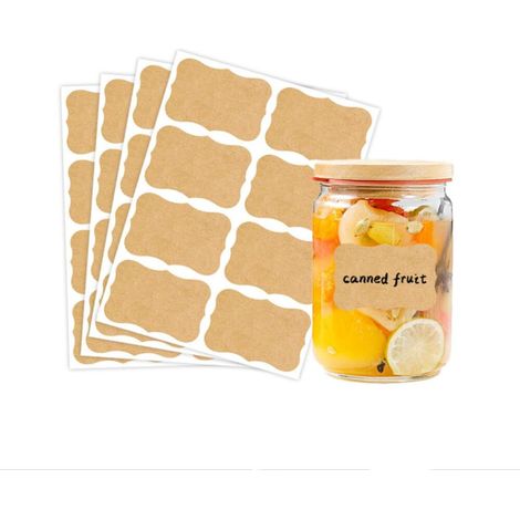 32 Étiquettes Adhésives Vintage en Papier Kraft,Imperméables et Polyvalentes,Idéales pour Cadeaux,Pots en Verre,Confitures et Décorations DIY, (1/5)