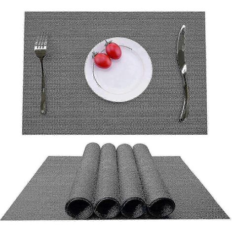 Lot de 4 sets de table antidérapants, résistants à la chaleur et aux taches, pour une utilisation quotidienne.