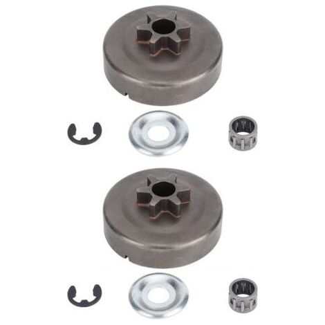 Lot de 2 pignons d'embrayage pour tronçonneuse STIHL 017 018 021 023 025 MS170 MS180 MS210 MS230 MS250 – Alliage de zinc – Installation facile (1/5)