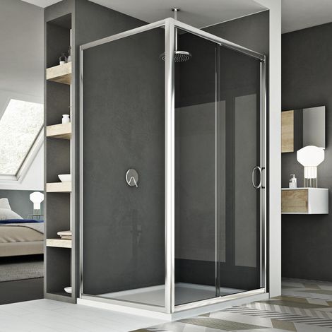 Box doccia scorrevole vetro trasparente h 185 mod. Replay Duo 1 Anta 80x120 cm