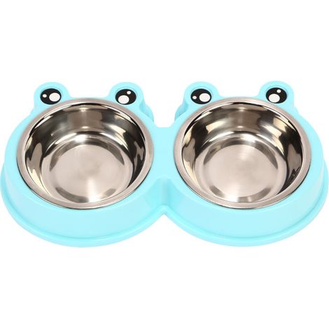 Gamelle antidérapante en acier inoxydable pour chien et chat, bol de nourriture – Dimensions 27 x 14,5 x 4 cm, résistante et hygiénique–DELKEVIC