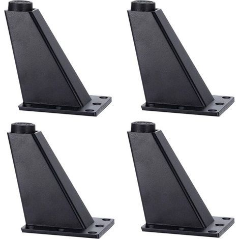 Patas angulares para muebles de aleación de aluminio, repuesto para patas de sofá, altura 92 mm (negro, 4 unidades) (1/4)