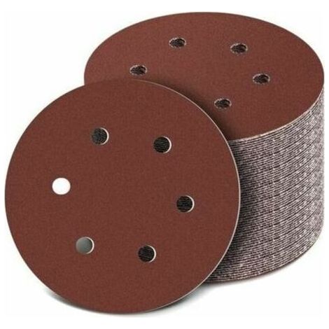 100Pcs Disques Abrasifs 40-800 Grain Taille 150Mm Disque De Ponçage De Idéal Pour Poncer Dérouiller(6 Polir Trous) (1/4)