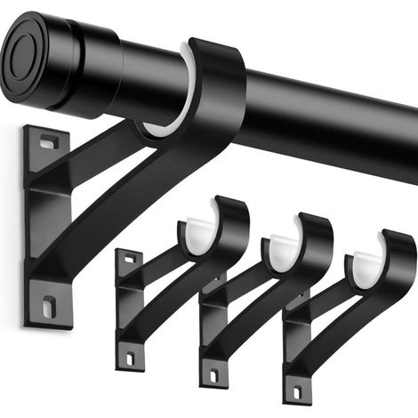 Bestseller: 4-teiliges Gardinenstangen-Halterungsset, robuste Gardinenstangenbefestigung mit einem dekorativen Stangenhaken, 1-Zoll-Stange. (1/5)
