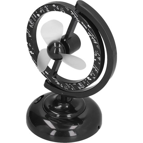 Schwarzer Mini-USB-Ventilator, 90° frei drehbar, starker Luftstrom, Kühlung für Büro, Zuhause und Tisch (1/5)
