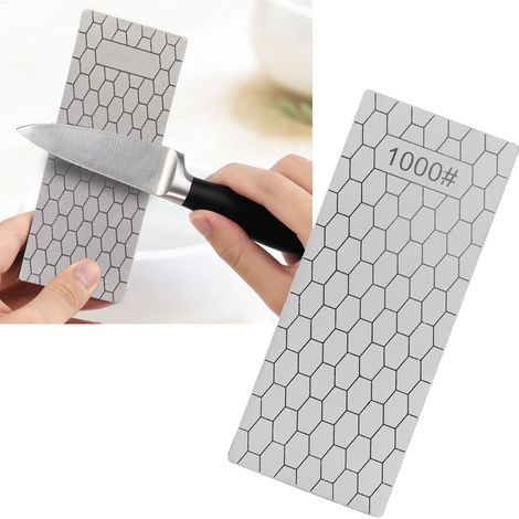 Disque à aiguiser carré en nid d'abeille pour affûter les couteaux de cuisine, pierre à aiguiser diamantée grain 1000 (1/5)