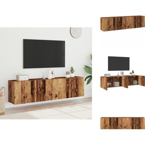 Meubles TV muraux 2 pcs vieux bois 80x30x41 cm - Meuble TV - Meubles TV - Support TV - Meuble HiFi (1/5)