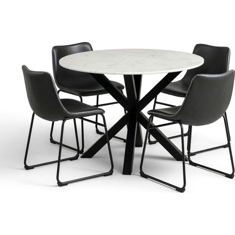 Conjunto de mesas y sillas para comedor Norsica 507 , 76x0x0cm, Diámetro: 110, Número de asientos: 4, Estilo: Contemporary (1/5)