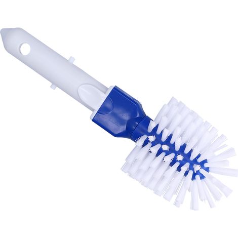 Brosse de toilette à poils souples en plastique, outil de nettoyage pour salle de bain domestique (1/5)