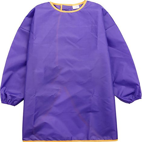 Tablier de peinture pour enfants smock bébé habillage inversé simple maternelle pour enfants d'âge moyen manger des vêtements peut être bricolage smock inversé violet S (1/2)
