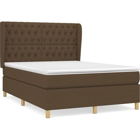 Maison Exclusive - Giroletto a Molle con Materasso Marrone Scuro 140x200cm Tessuto