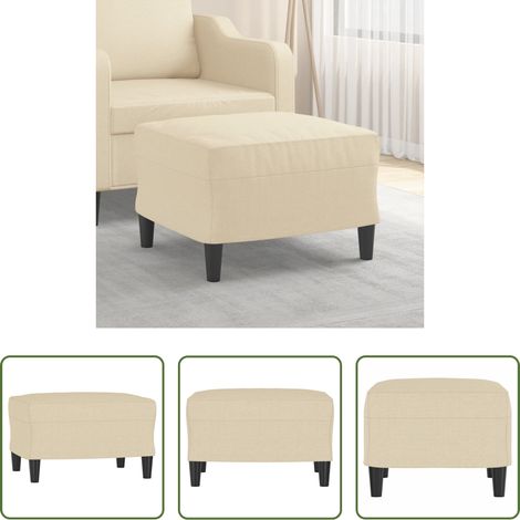 Sofa - Fußhocker Creme 60x50x41 cm Stoff (1/5)