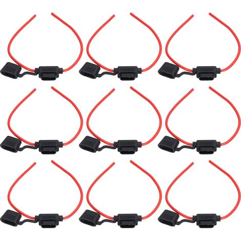 Packung mit 10 Inline-Sicherungshaltern, schmelzfest, einfache Verdrahtung, wasserdicht, mit 18 AWG, 10 A Sicherung (1/5)