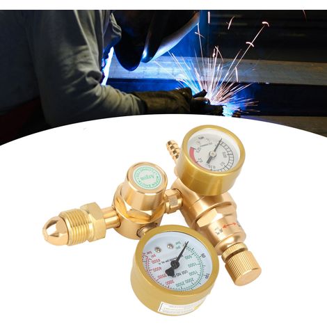 Régulateur d'argon/dioxyde de carbone OBC-038Y, régulateur de soudage TIG/MIG, débitmètre, 4500 psi, détendeur de bouteille à économie d'énergie, entrée filetage extérieur G5/8", sortie 1/4", débit 6, (1/5)