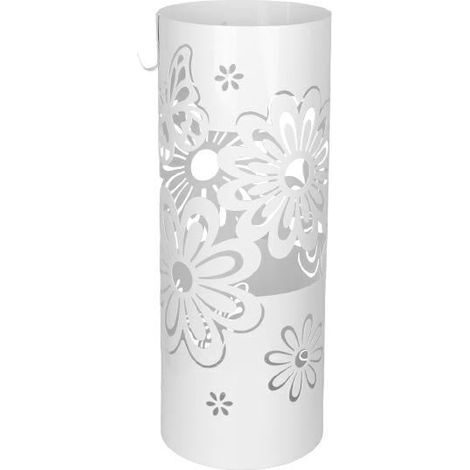 Portaombrelli in Metallo Tondo Butterfly Bianco 55 cm
