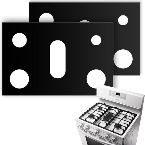 Set di 2 coprifornelli a gas, compatibili con la gamma di fornelli a gas Samsung, riutilizzabili, antiaderenti e lavabili. (1/5)