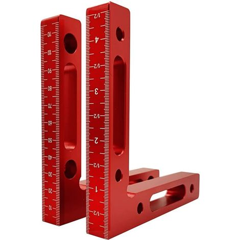 2 pièces de bloc en L de positionnement carré à 90 degrés pince coulissante droite outils de travail du bois outils de travail du bois carrés en alliage d'aluminium (1/4)