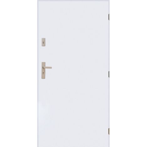 Porte d'entrée MARS 90 cm 72 mm en acier inoxydable en 4 couleurs - Couleur: Blanc - Poignée et serrure : Sans - Poussant: Droit (1/5)