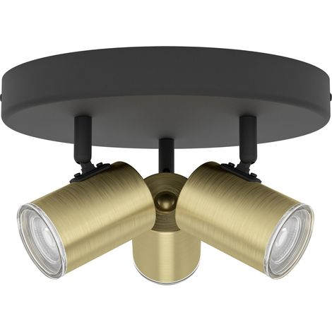 Spot Moderno Consuma 1 Acciaio Ottone 3 Luci Gu10 Ip44 (1/2)