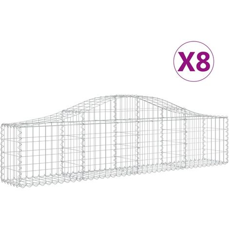 Maison Exclusive - Cestas de gaviones 8 uds forma de arco hierro