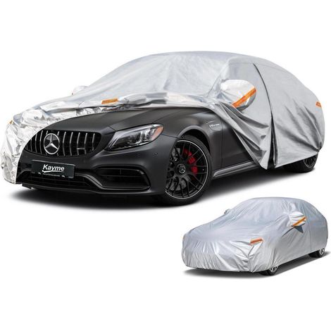 Vollgarage Autoplane für Mercedes C-Klasse Limousine (2007-2025) Wasserdicht Atmungsaktiv Silber (1/5)