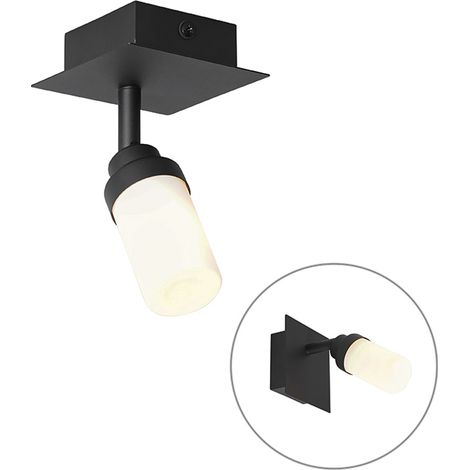 QAZQA Faretto da soffitto/parete japie - Moderno - Acciaio,Vetro - Nero/Bianco - Quadrato Max. 1 x Watt